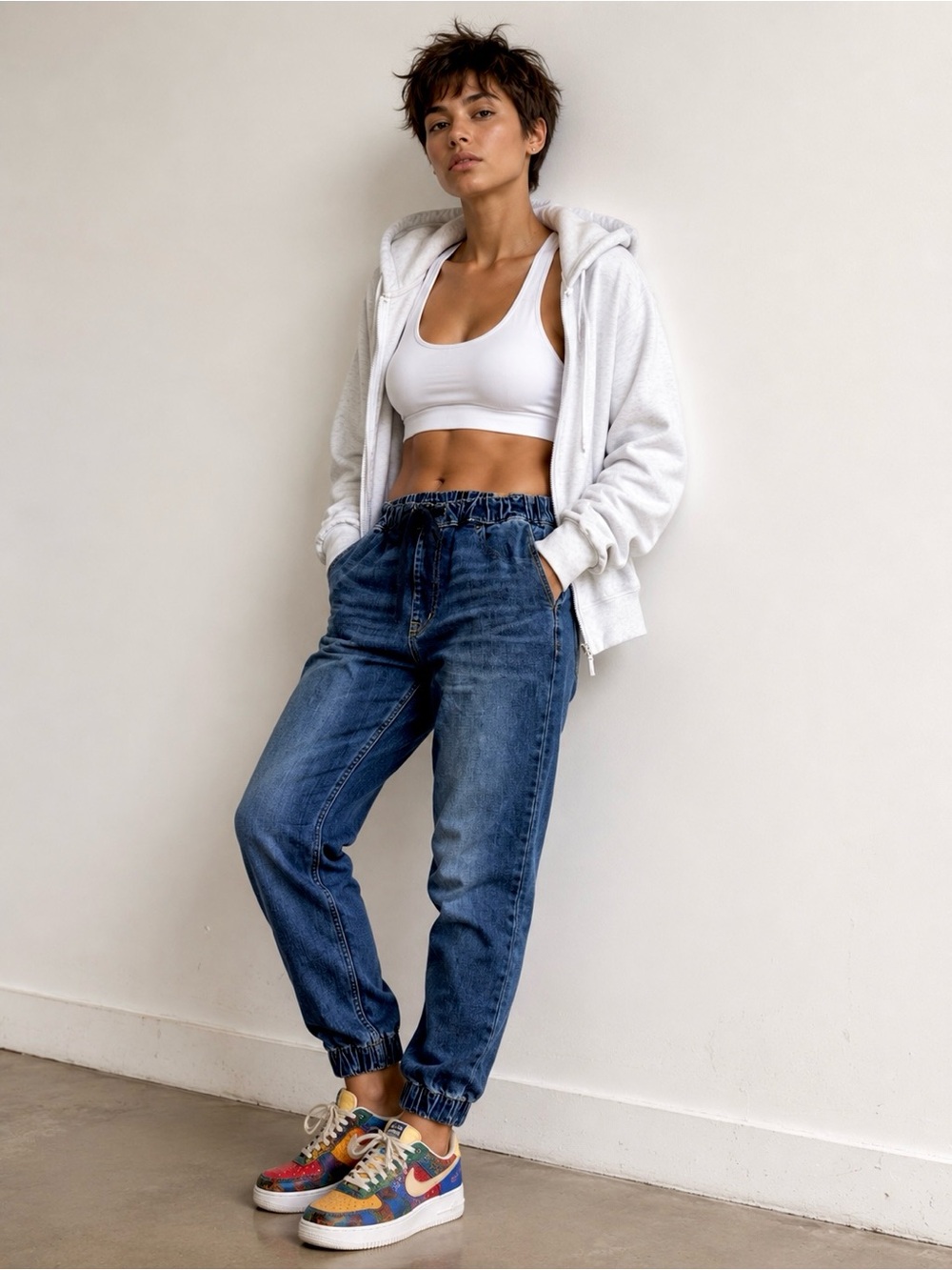 Aéropostale Premium Max Stretch Air Denim Jogger Jeans Drawstring Size XS - NWT
